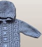 Baby Hooded Jacket - Cable Pattern - Fits Age 3-6 months - Image 7