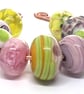 Artisan Lampwork Glass Beads – Wildflower Meadow Pastel Set