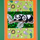 Panda card with iron on motif