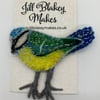 Blue tit brooch