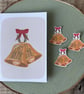 Christmas Bells Card, Merry Christmas Greeting Card, Illustrated Christmas Card - Image 2