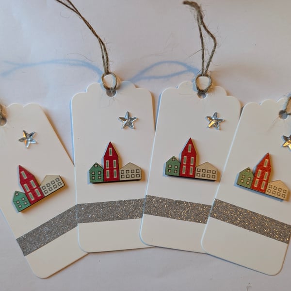 Homemade Christmas gift tags pack - starry night