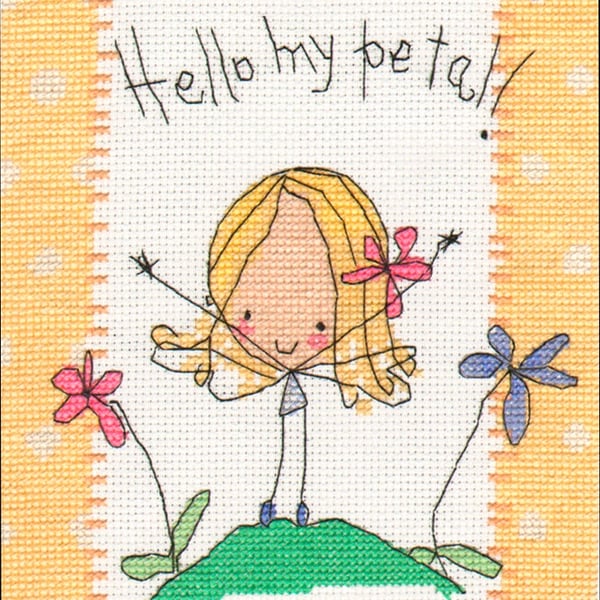 Juicy Lucy - little girl with flowers cross stitch kit