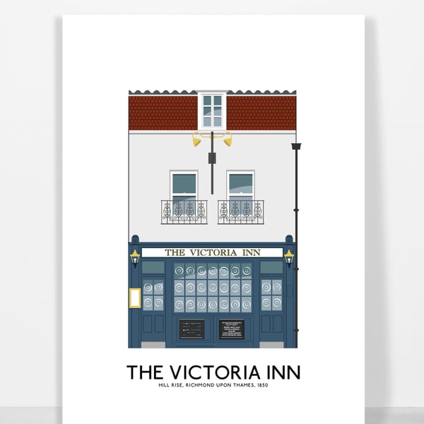 THE VICTORIA INN, RICHMOND UPON,THAMES, A4 Print