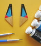 Artdeco hand painted wooden dangle earrings. - Image 2