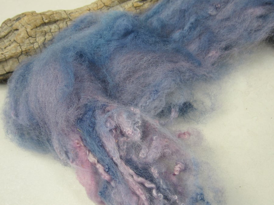 10g Naturally Dyed Indigo Cochineal BFL Shetland Felting Wool