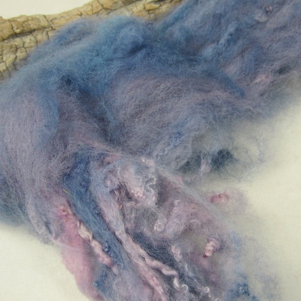 10g Naturally Dyed Indigo Cochineal BFL Shetland Felting Wool