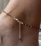 Amethyst Nugget Anklet. Sterling Silver. Extension Chain.  - Image 2
