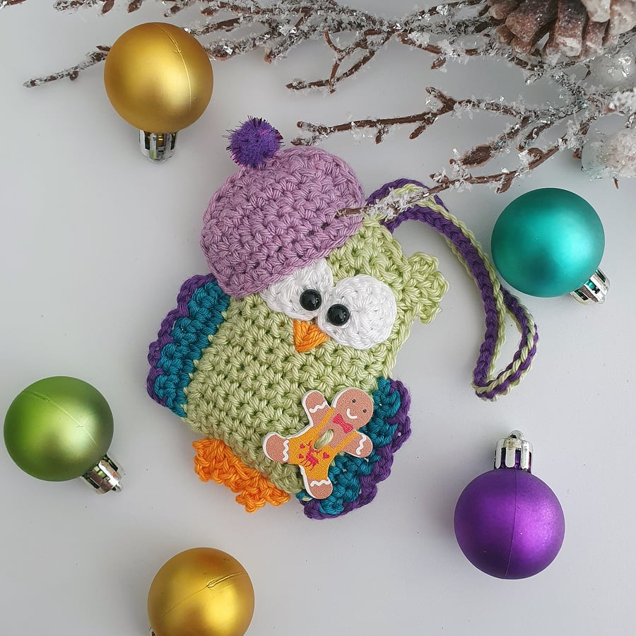 Crochet Winter Owl Bauble