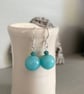 Turquoise coloured bead earrings, SALE - Image 1