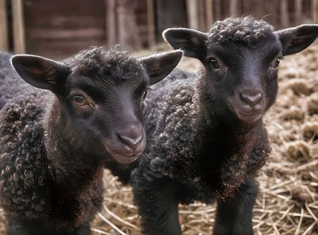 Black Lambs Greeting Card A5 Size 