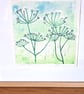 An original linoprint of cow parsley in a summers scene 'Summer Afternoon' - Image 3