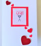 Handmade 'Love' Stickman Cross Stitch Card  Greetings Card