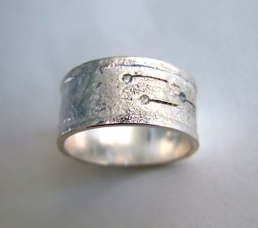Recycled Handmde Sterling Silver Comet Ring