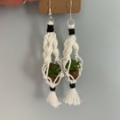 Mini Macramé Succulent Earrings