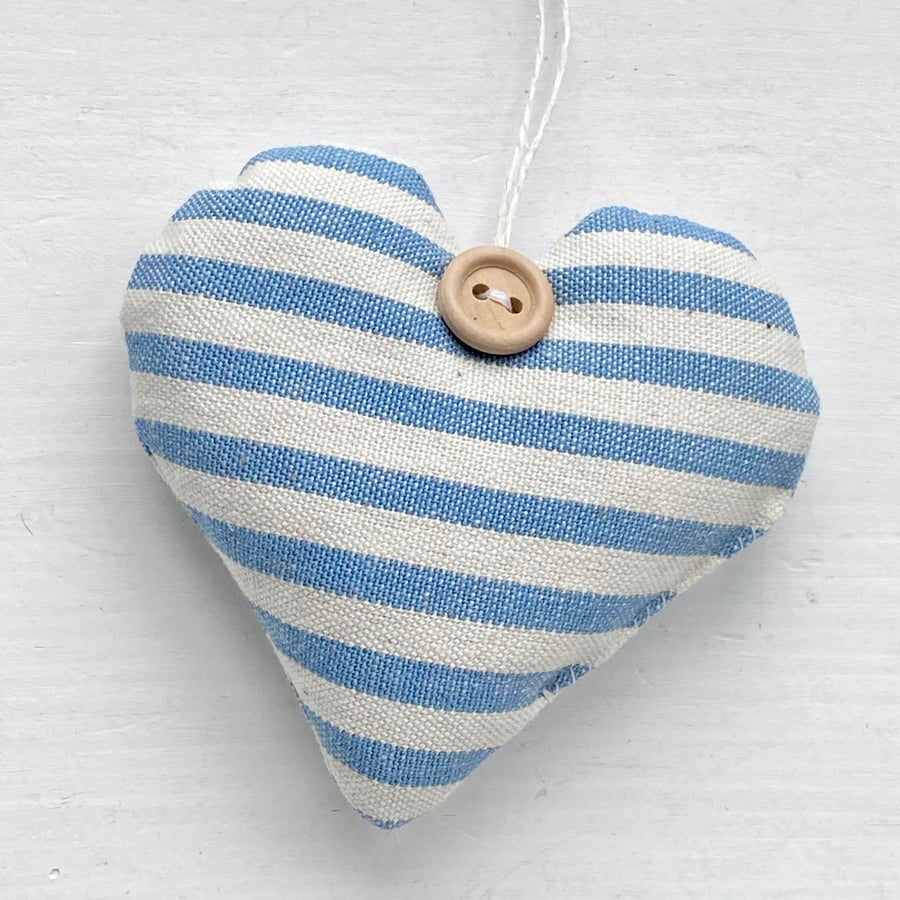 CORNFLOWER BLUE STRIPED HEART - lavender