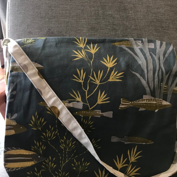 Courier Bag - The “Emily” - Fishy Marine Fabric 