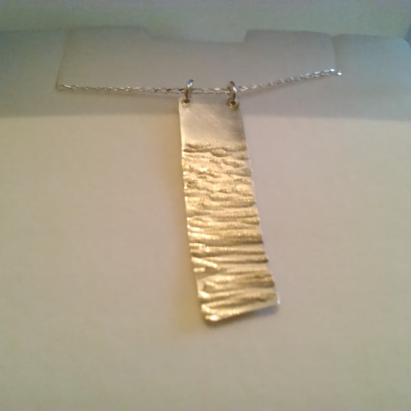 Sterling silver Hammered strip necklace