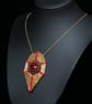 Fishtail Pendant in Gold and Red with Rivoli Crystal - Image 3
