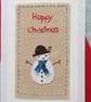 Sweet little snowman card with hand-stitched words and embroidered details - Image 4