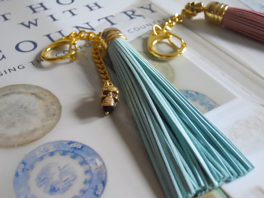 Alexander McQueen Style key ring or bag charm