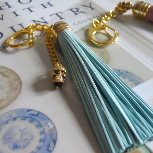 Alexander McQueen Style key ring or bag charm