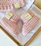 Hello World Crochet Baby Hat and Booties Set - Keepsake Gift - Image 3