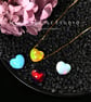 Large Black Heart 3D Fire Opal Necklace with 925 Sterling Silver Chain - Image 3