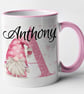 Personalised MALE Pink Gonk initial and name Mug - personalised Valentines Mug - Image 4