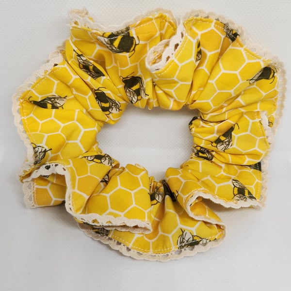 Yellow Bee Scrunchie