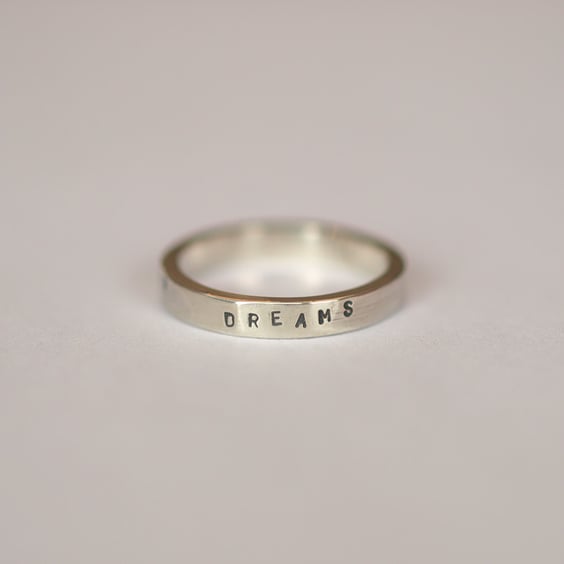 Personalised Ring, Handmade Recycled Sterling Silver Message, Date Jewellery