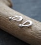 Studs, Small Silver Teardrop Ear Studs, Silver Stud Earrings - Image 9