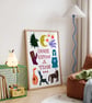 Once Upon A Time Children's Nursery Play Room Fantasy Folk Art Print Home Decor - Image 3