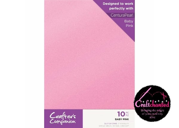 Crafter's Companion - Glitter Card - Baby Pink - A4 - 250gsm - 10 Pack