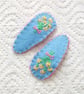 Pair of Blue Posie Hair Clips - Image 3