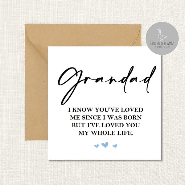 Personalised I've loved you my whole life Greeting card for Grandad