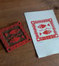 Pisces,Red Fish Mini Linocut, Original Lino Print by Giuliana Lazzerini - Image 3