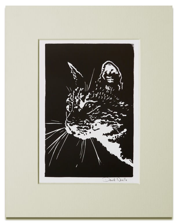 Cat Linocut