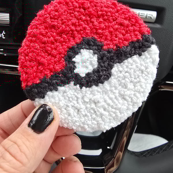 Pokemon Inspired Punch Needle Car Coaster