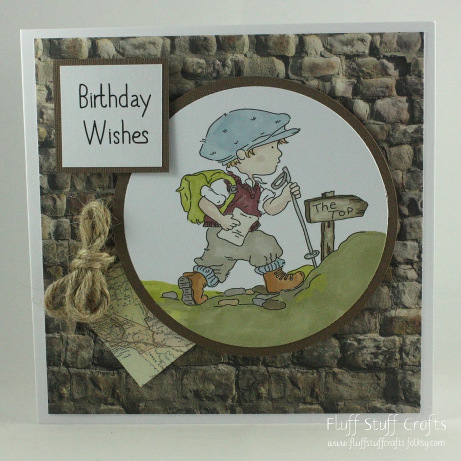 Handmade birthday card - the hiker