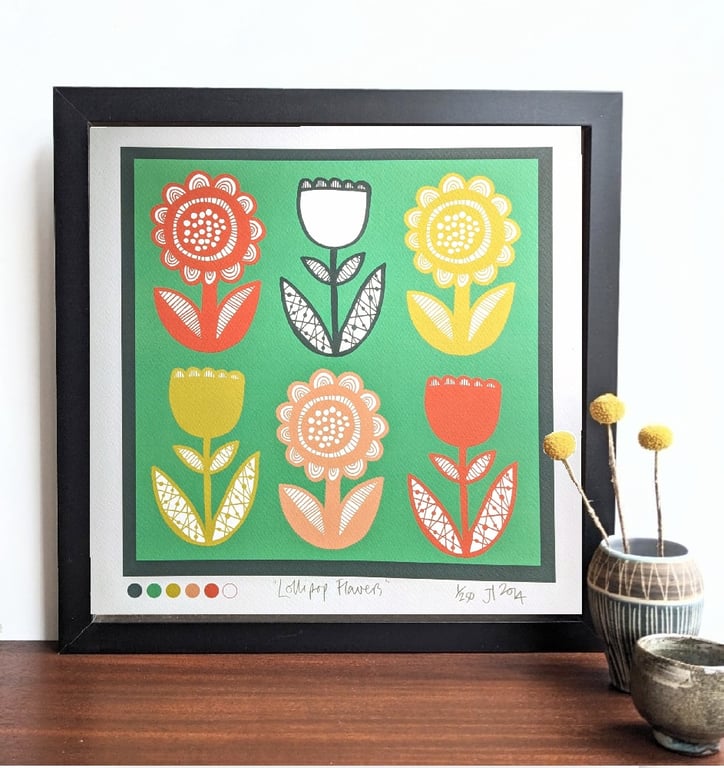 Retro Flower Garden - green