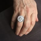 Cat Face Ring (small), Sterling Silver