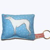 Handmade High Quality Whippet Design Lavender Bag charm and keyring