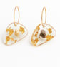 Gold Leaf Shell Resin Hoop Earrings – Coastal Ocean Dangle Earrings