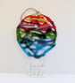 Fused Glass Hot Air Balloon Suncatcher: Rainbow Window Art