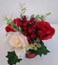 Festive Tartan Tin with Red & Cream Roses - Image 5