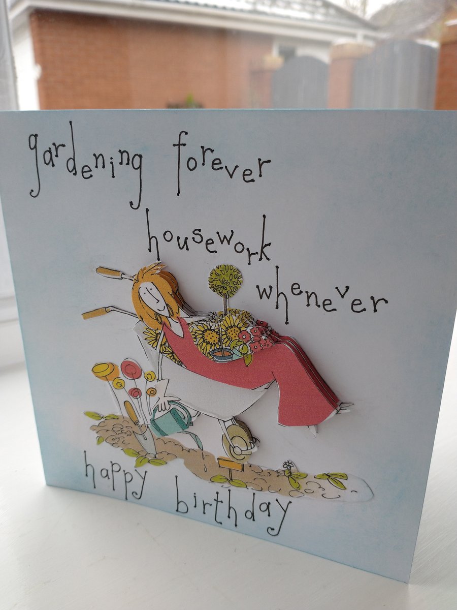 Funky gardening birthday card