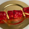 Pick and Mix Reusable Christmas Crackers. Red with 'scandi' trees and snowflakes