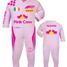 Pink Cow Baby Race-Sleep Suit