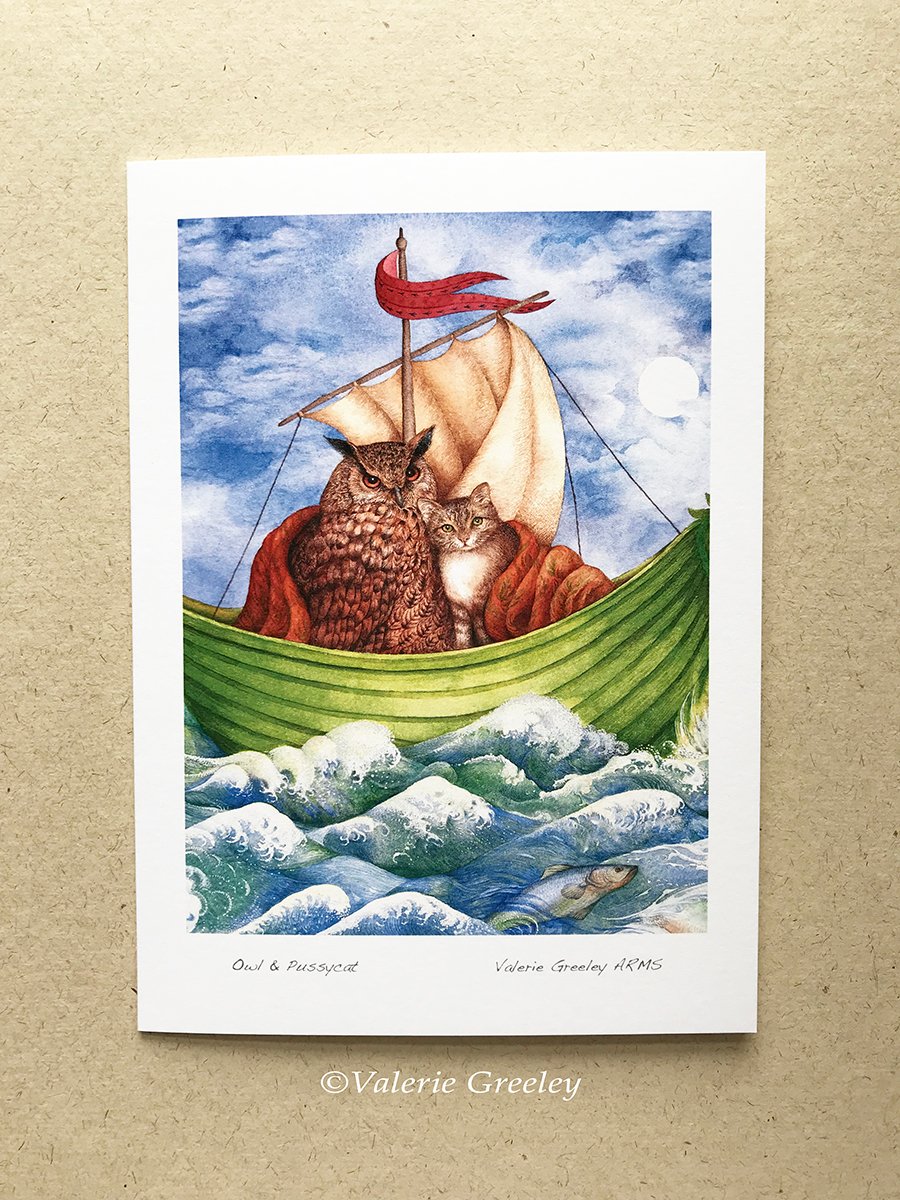 The owl and the Pussycat card by Valerie Greeley